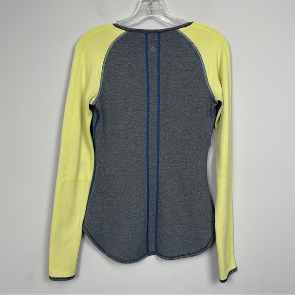 Lululemon Runder Under Long Sleeve Limitless Blue Heathered Coal Clarity Yellow - Picture 7 of 16